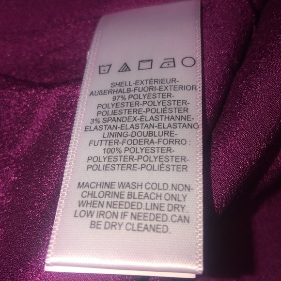 Dress the Population Iris Thigh-High Slit Crepe Trumpet Gown Dark Magenta Medium - Picture 11 of 12